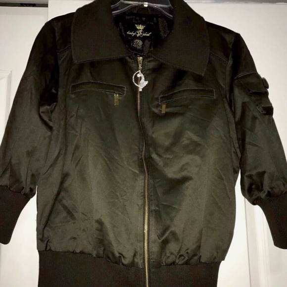 NEW BABY PHAT CROP cargo Army Bomber Jacket 1X 14 16  PLUS SIZE Y2K 00's - Picture 9 of 14